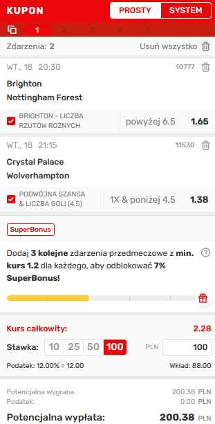 kupon Premier League 18.10.