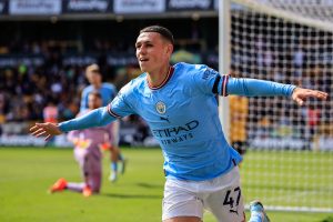 Phil Foden po strzeleniu gola