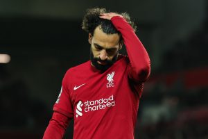 Mohamed Salah po zmarnowaniu okazji