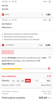 kupon la liga 08.01 w superbet