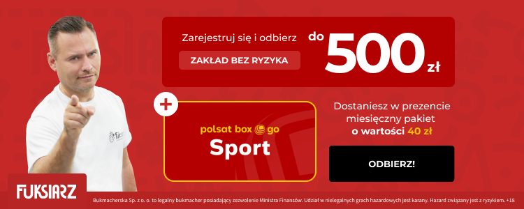 Bonus powitalny Fuksiarz do 500 PLN