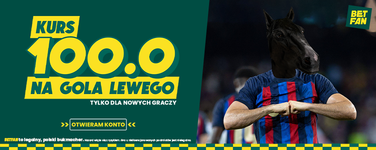 Banner Lewandowski gol z Betisem kurs 100 BETFAN