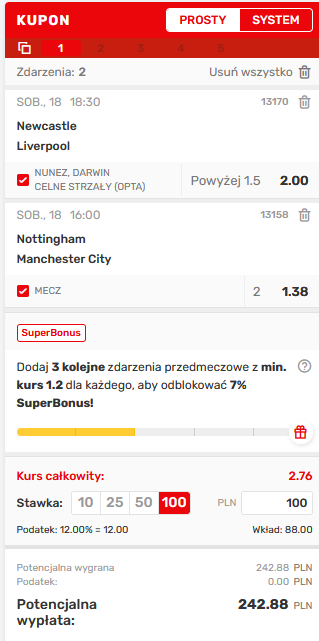 kupon na Premier League 18.02.