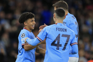 Piłkarze Manchesteru City po strzelonym golu