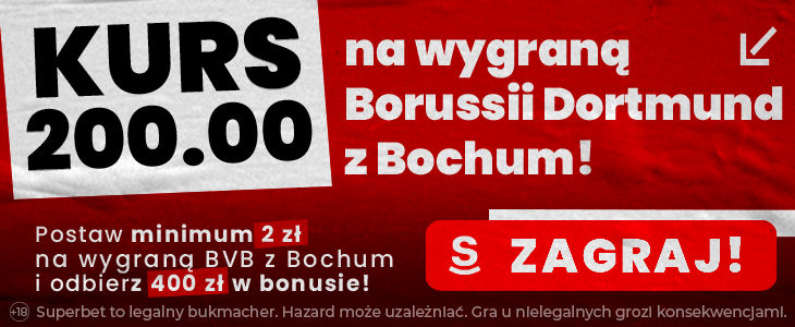 Bonus 400 PLN za wygraną BVB z Bochum