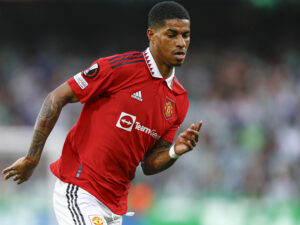 Marcus Rashford podczas meczu LE