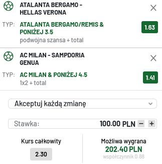 Kupon double Serie A, TOTALbet