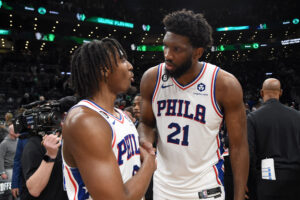 Tyrese Maxey i Joel Embiid; NBA; 14.05.2023