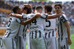 Piłkarze Juventusu po strzeleniu gola