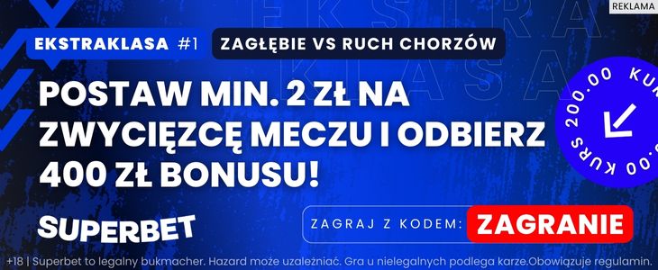 Bonus Superbet na Zagłębie - Ruch