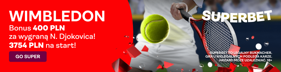 baner SEO Djokovic vs Sinner promocja 400pln Superbet 14.07.2023