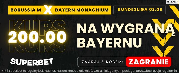 Bonus 400 PLN za wygraną Bayernu