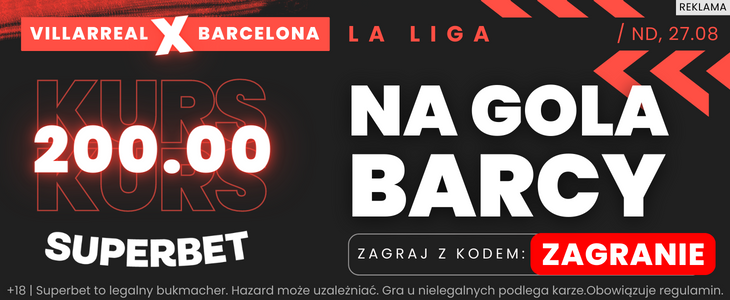 Bonus 400 PLN za bramkę Barcy w meczu z Villarrealem