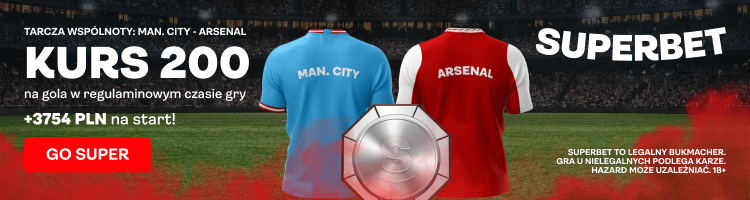 Manchester City - Arsenal kurs 200,00 Superbet mały banner