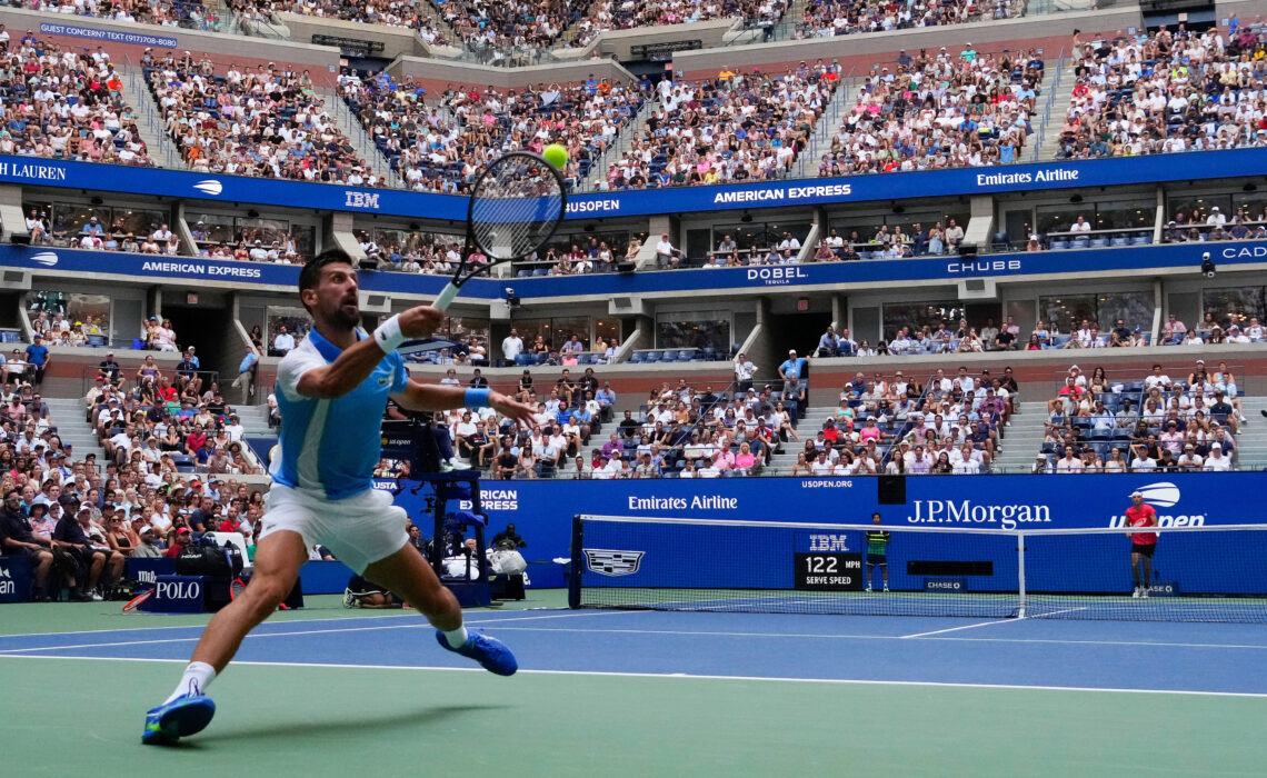 Novak Djokovic na głębokim korcie 10.09.2023