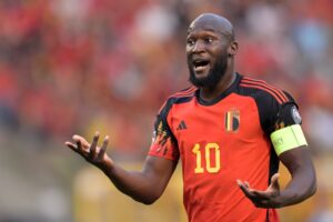 Romelu Lukaku podczas spotkania reprezentacji Belgii