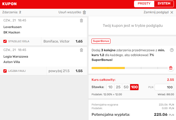 21.09. Superbet LK i LE