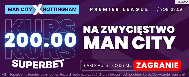 baner promo Superbet na mecz City - Nottingham