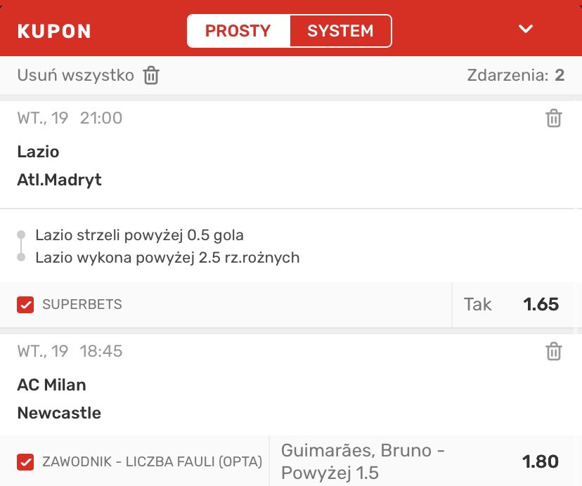 kupon LM Superbet 19.09