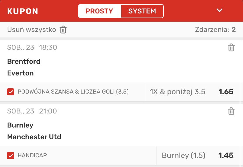 kupon Premier League Superbet 23.09.