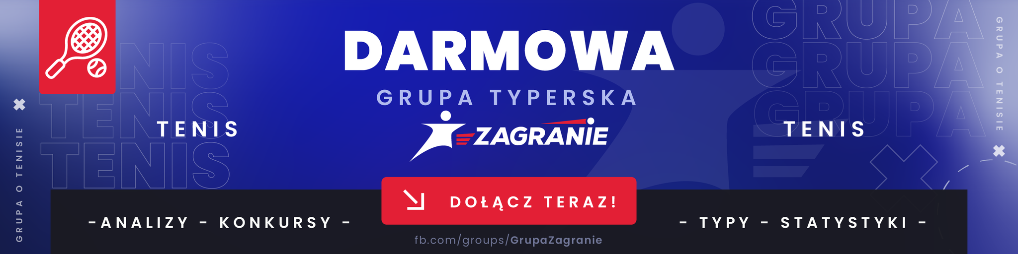 Grupa zagranie tenis