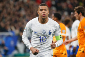 Kylian Mbappe po strzeleniu gola Holandii