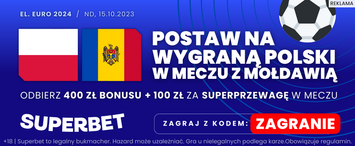 Superbet Polska - Mołdawia duży banner