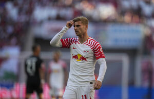 Timo Werner podczas meczu Lipska