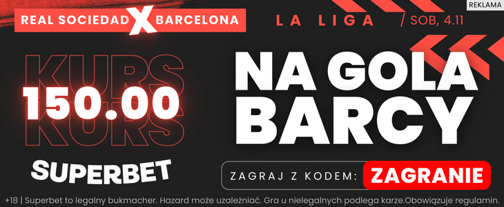 Kurs 150.00 na gola FC Barcelony