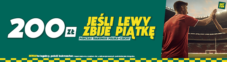 Banner Polska - Czechy Lewy zbije 5 w BETFAN