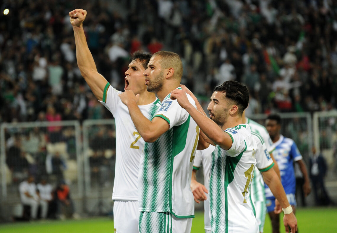 Piłkarze Algierii po zdobyciu gola