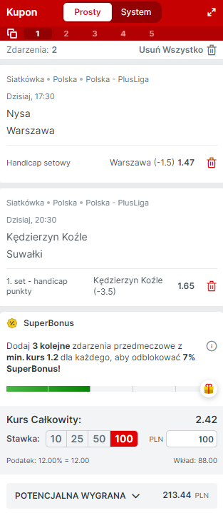 Superbet, double, PlusLiga, 28 kolejka, ZAKSA - Ślepsk, PSG Stal Nysa - Projekt Warszawa