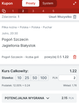 Bonus Superbet na gola jednej z drużyn w meczu Pogoń - Jagiellonia