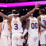 Radość w drużynie Phoenix Suns; NBA; 14.04.2024