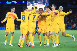Piłkarze Barcelony po zdobyciu gola