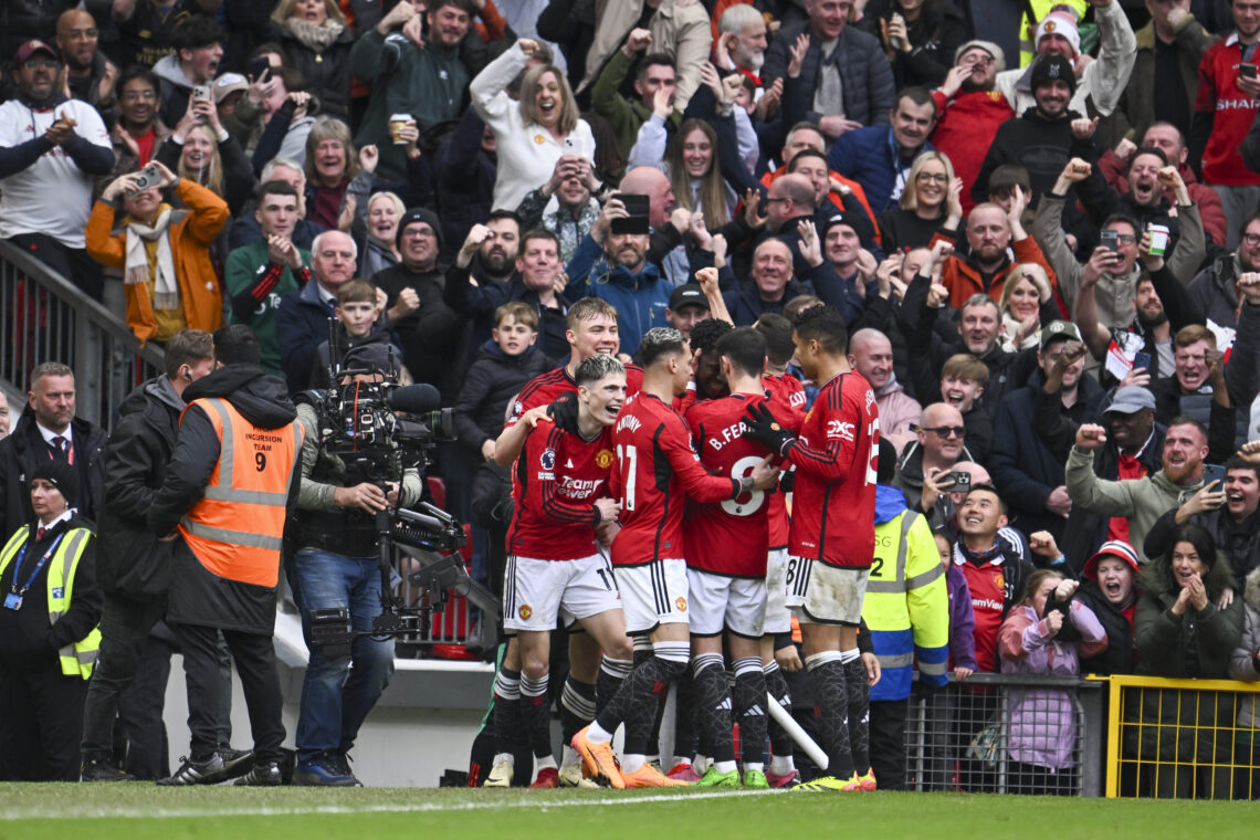 Piłkarze United po zdobyciu gola