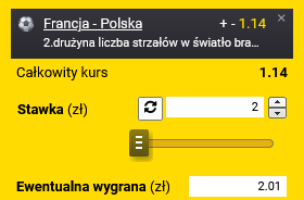 Kupon przykład Francja - Polska promocja Fortuna