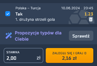 STS promocja Polska - Turcja przykład kupon