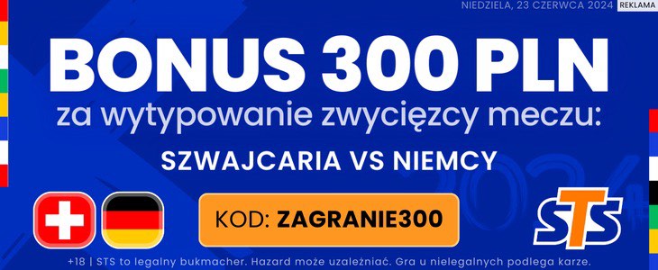 STS SUI - GER 300 PLN bonus promocja