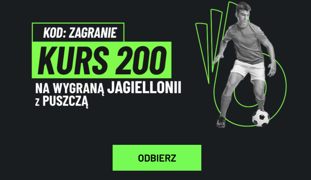 Totalbet kurs 200.00 na wygraną Jagiellonii