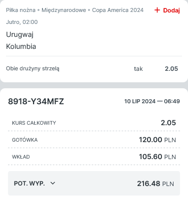 Kupon SOLO Copa America 10 lipca Superbet