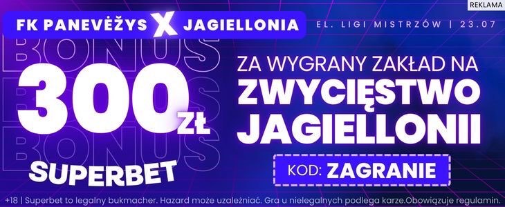 Poniewież - Jaga promocja 300 PLN Superbet