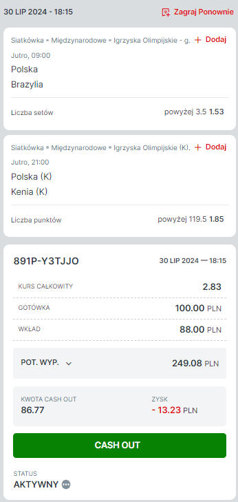 Superbet, kupon, double, siatkówka, Polska - Brazylia, Polska - Kenia