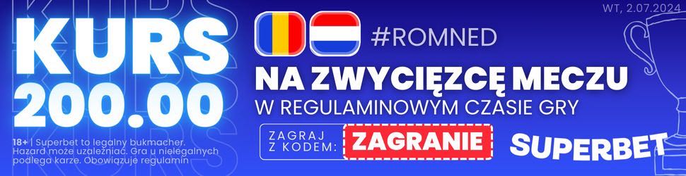 baner Rumunia - Holandia, Superbet