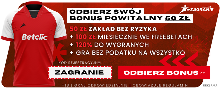 baner Betclic kod promocyjny ZAGRANIE