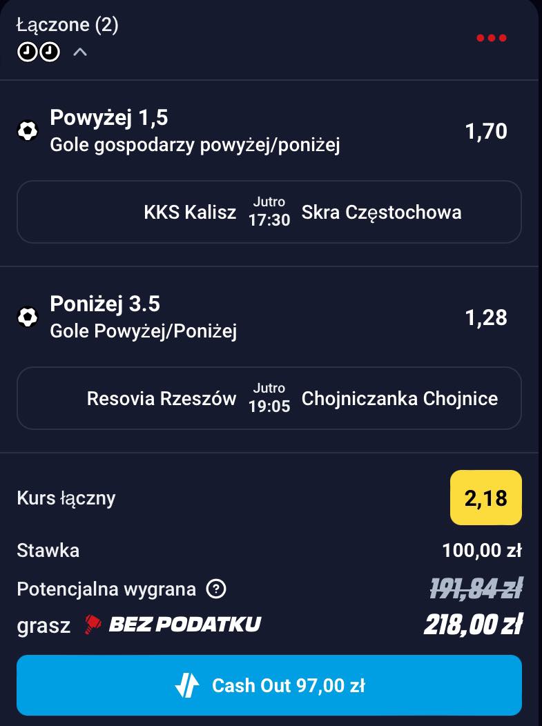 kupon na 2. Ligę, 26.07. Betclic