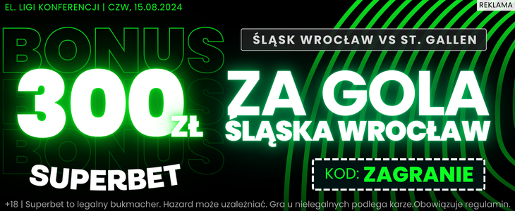 Baner Superbet na gola Śląska