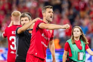 Piłkarz Widzewa po wygranym meczu