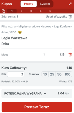 Kupon Superbet na Legię