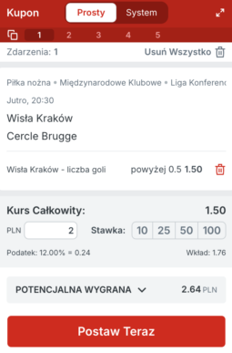 Kupon Superbet na Wisłę